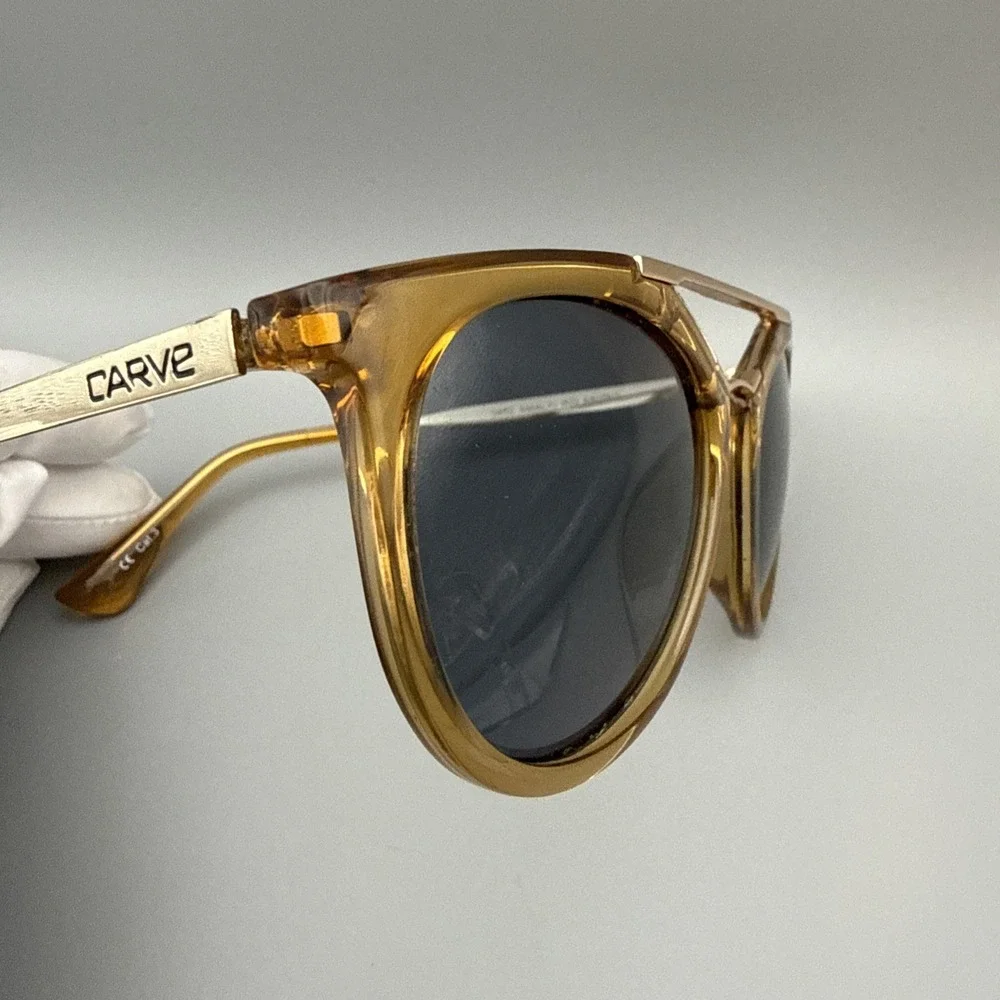 Carve AMALFI Authentic Polarized Sunglasses 3400 Brown Round Tortoise/Metal -HOT